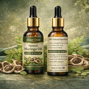 Natural Moringa Oil for Hair & Skin Care - Brown